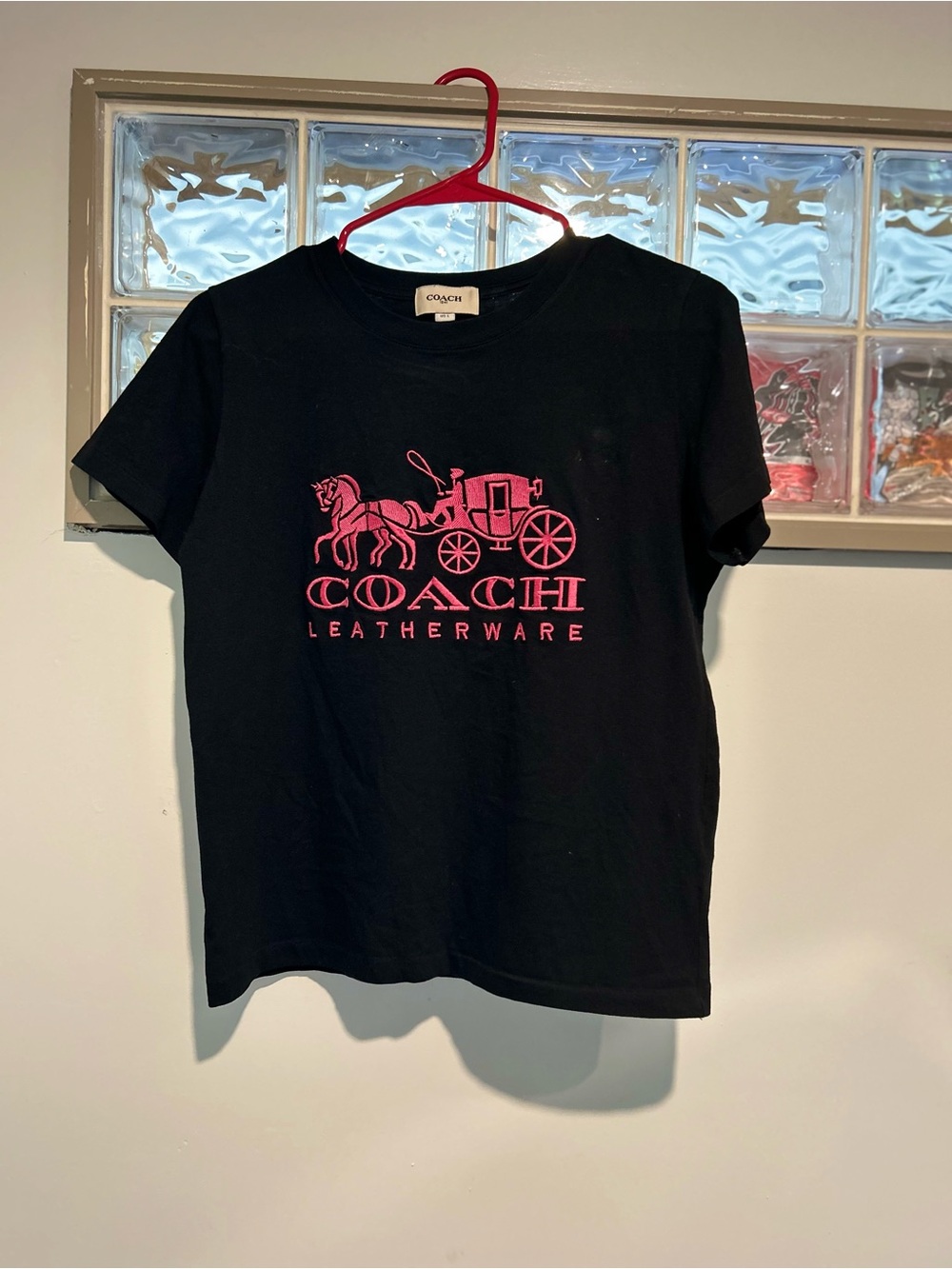 Coach Black Tee with Cream Label
